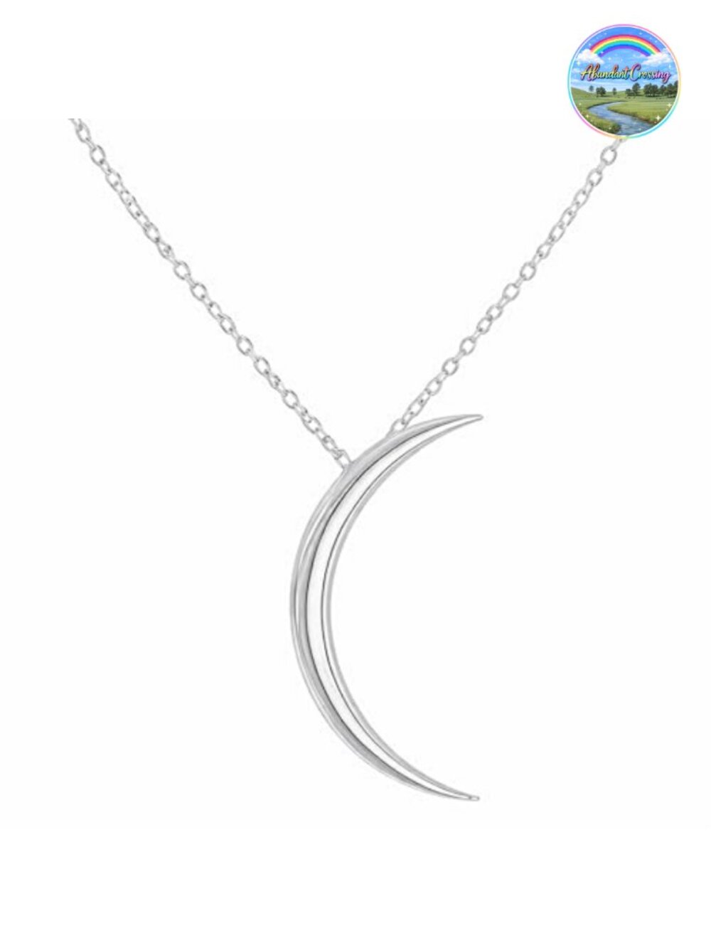Sterling Silver Crescent Moon Necklace 14k Gold Plated Silver Half Moon Pendant